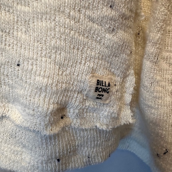 Billabong Beach Bliss Sweater with Hood Womens Size S/P White Cap Black Flecks - Picture 6 of 12